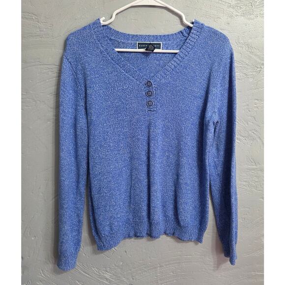 Karen Scott Woman's Blue V Neck Sweater Size Small - Picture 3 of 7